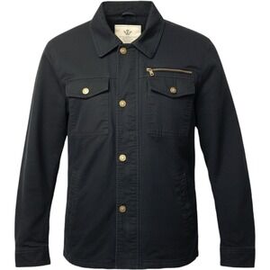 Vtg Wenven Military Denim Jacket Mens L M Urban Streetwear Utility Black Y2k
